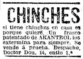 Foto 3. Anuncio publicitario publicado en el periódico La Vanguardia el domingo 10 de abril de 1921.