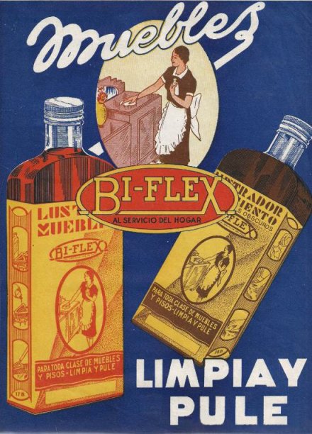 Foto 4. Cartel de productos de limpieza Bi-Flex./ todocoleccion.net